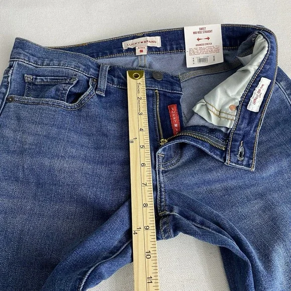 Lucky Brand Sweet Mid Rise Straight Cutoff Jeans Women's 8/29 Ankle Medium Wash - Picture 10 of 13